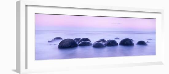 Boulders on the Beach at Sunrise, South Island, New Zealand-null-Framed Photographic Print