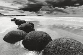 Boulders on the Beach-null-Lamina Framed Poster