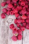 Sweet Raspberry on Wooden Tables-boule-Photographic Print