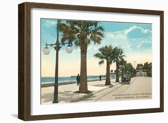 Boulevard along Beach, Santa Barbara, California-null-Framed Art Print