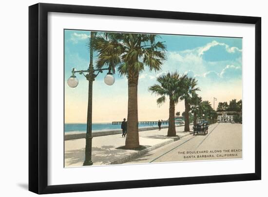 Boulevard along Beach, Santa Barbara, California-null-Framed Art Print