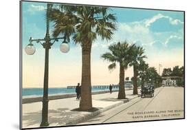 Boulevard along Beach, Santa Barbara, California-null-Mounted Art Print
