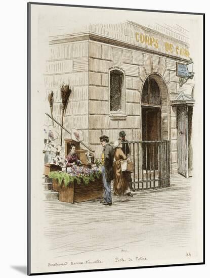 Boulevard Bonne Nouvelle: Poste de Police-Adolphe Martial-Potémont-Mounted Giclee Print