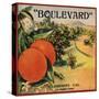 Boulevard Brand - Claremont, California - Citrus Crate Label-Lantern Press-Stretched Canvas