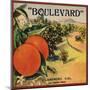 Boulevard Brand - Claremont, California - Citrus Crate Label-Lantern Press-Mounted Art Print