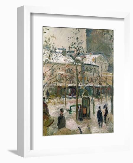 Boulevard De Rocheouart in Snow, 1878-Camille Pissarro-Framed Giclee Print