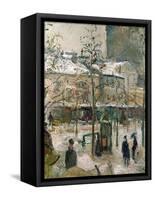 Boulevard De Rocheouart in Snow, 1878-Camille Pissarro-Framed Stretched Canvas