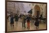 Boulevard Des Capucines at the Site of Theater Du Vaudeville, 1889-Jean Béraud-Framed Giclee Print