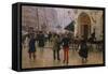 Boulevard Des Capucines at the Site of Theater Du Vaudeville, 1889-Jean Béraud-Framed Stretched Canvas