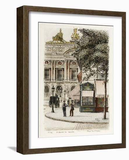 Boulevard des Capucines: Place de L'Opéra-Adolphe Martial-Potémont-Framed Giclee Print