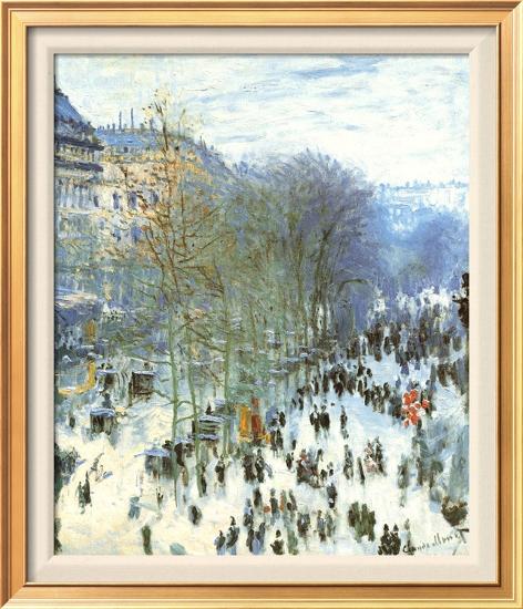 Boulevard des Capucines-Claude Monet-Framed Textured Art