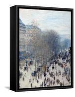 Boulevard Des Capucines-Claude Monet-Framed Stretched Canvas