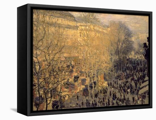 Boulevard des Capucines-Claude Monet-Framed Stretched Canvas