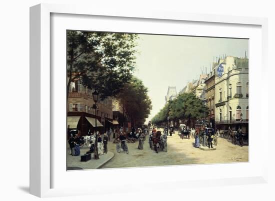 Boulevard Des Italiens, Paris, 1889-Edmond Georges Grandjean-Framed Giclee Print