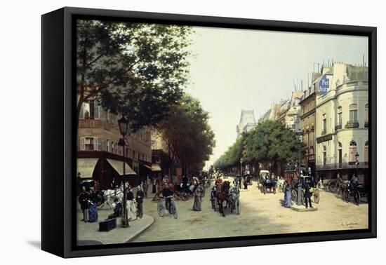 Boulevard Des Italiens, Paris, 1889-Edmond Georges Grandjean-Framed Stretched Canvas