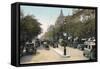 Boulevard Des Italiens, Paris, with Cars and Motor Buses on the Street, C1900-null-Framed Stretched Canvas