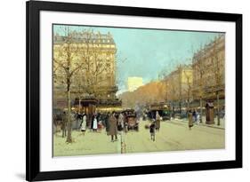 Boulevard Haussmann, in Paris-Eugene Galien-Laloue-Framed Giclee Print