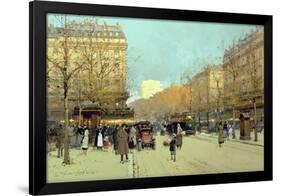 Boulevard Haussmann, in Paris-Eugene Galien-Laloue-Framed Giclee Print