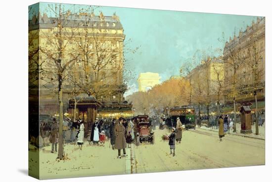 Boulevard Haussmann, in Paris-Eugene Galien-Laloue-Stretched Canvas