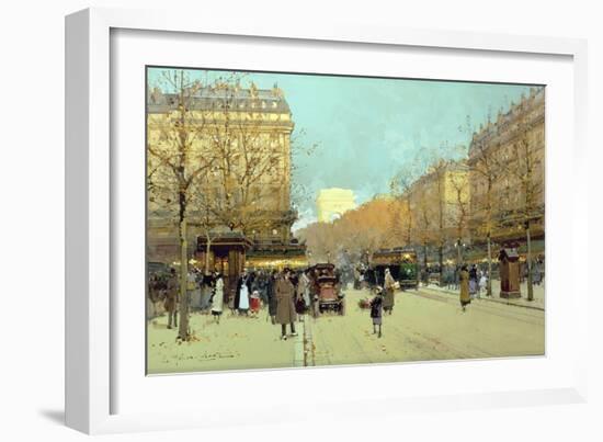 Boulevard Haussmann, in Paris-Eugene Galien-Laloue-Framed Premium Giclee Print