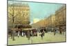 Boulevard Haussmann, in Paris-Eugene Galien-Laloue-Mounted Premium Giclee Print