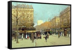 Boulevard Haussmann, in Paris-Eugene Galien-Laloue-Framed Stretched Canvas