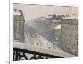 Boulevard Haussmann in the Snow, 1879 or 1881-Gustave Caillebotte-Framed Giclee Print