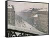 Boulevard Haussmann in the Snow, 1879 or 1881-Gustave Caillebotte-Framed Stretched Canvas