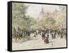 Boulevard Haussmann, Paris-Jean Francois Raffaelli-Framed Stretched Canvas