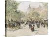 Boulevard Haussmann, Paris-Jean Francois Raffaelli-Stretched Canvas