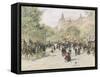 Boulevard Haussmann, Paris-Jean Francois Raffaelli-Framed Stretched Canvas