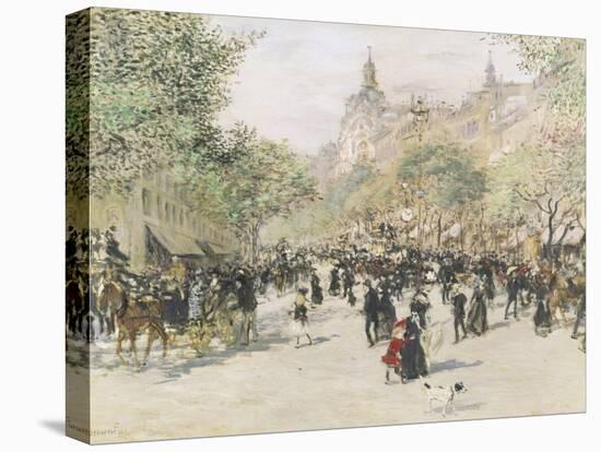 Boulevard Haussmann, Paris-Jean Francois Raffaelli-Stretched Canvas