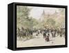 Boulevard Haussmann, Paris-Jean Francois Raffaelli-Framed Stretched Canvas