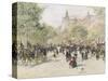 Boulevard Haussmann, Paris-Jean Francois Raffaelli-Stretched Canvas