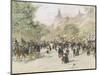 Boulevard Haussmann, Paris-Jean Francois Raffaelli-Mounted Giclee Print