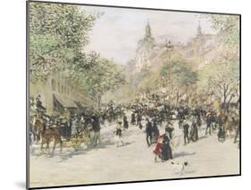 Boulevard Haussmann, Paris-Jean Francois Raffaelli-Mounted Giclee Print