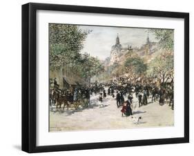 Boulevard Haussmann, Paris-Jean Francois Raffaelli-Framed Giclee Print