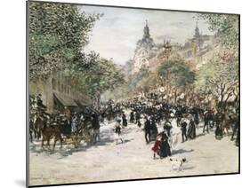 Boulevard Haussmann, Paris-Jean Francois Raffaelli-Mounted Giclee Print