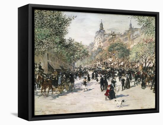 Boulevard Haussmann, Paris-Jean Francois Raffaelli-Framed Stretched Canvas