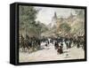 Boulevard Haussmann, Paris-Jean Francois Raffaelli-Framed Stretched Canvas