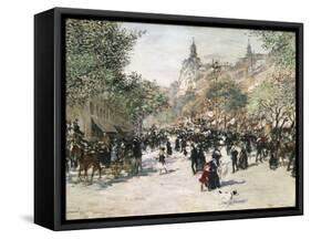Boulevard Haussmann, Paris-Jean Francois Raffaelli-Framed Stretched Canvas