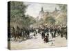 Boulevard Haussmann, Paris-Jean Francois Raffaelli-Stretched Canvas