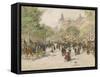 Boulevard Haussmann-Jean Francois Raffaelli-Framed Stretched Canvas