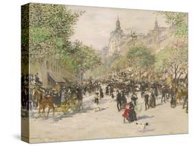 Boulevard Haussmann-Jean Francois Raffaelli-Stretched Canvas