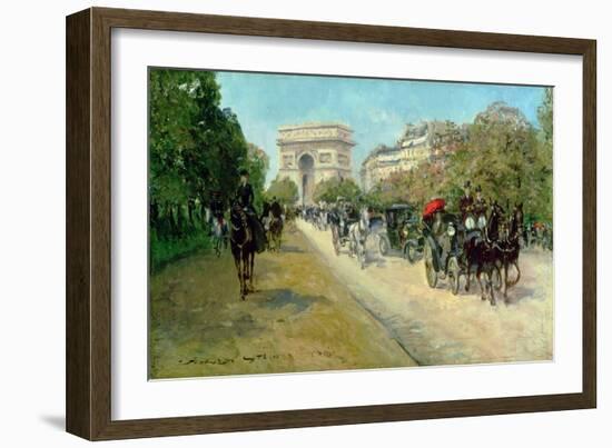 Boulevard in Paris-Georges Stein-Framed Giclee Print