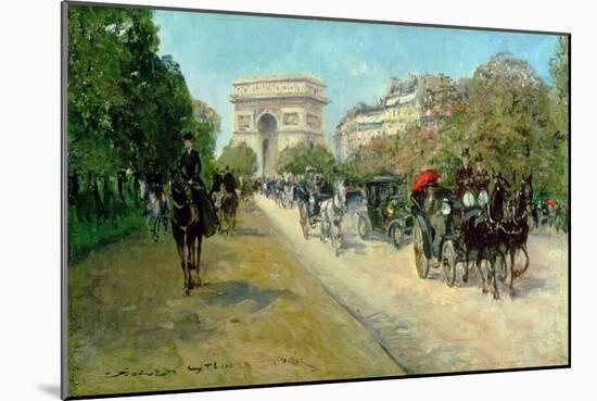 Boulevard in Paris-Georges Stein-Mounted Giclee Print