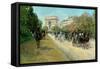 Boulevard in Paris-Georges Stein-Framed Stretched Canvas