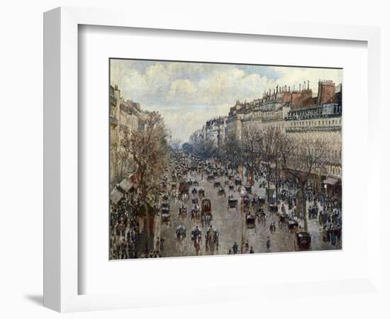 Boulevard Monmartre in Paris-Camille Pissarro-Framed Art Print