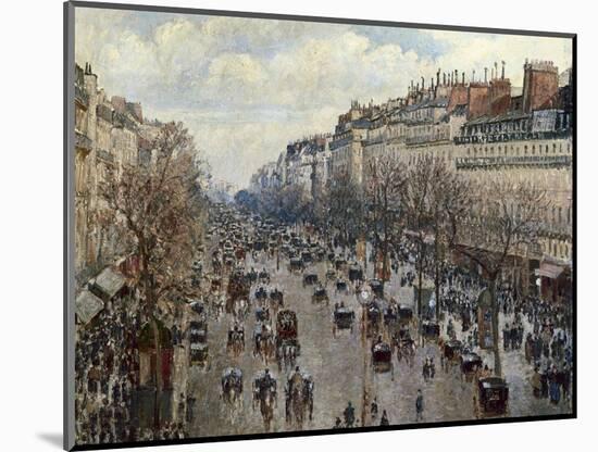 Boulevard Monmartre in Paris-Camille Pissarro-Mounted Art Print