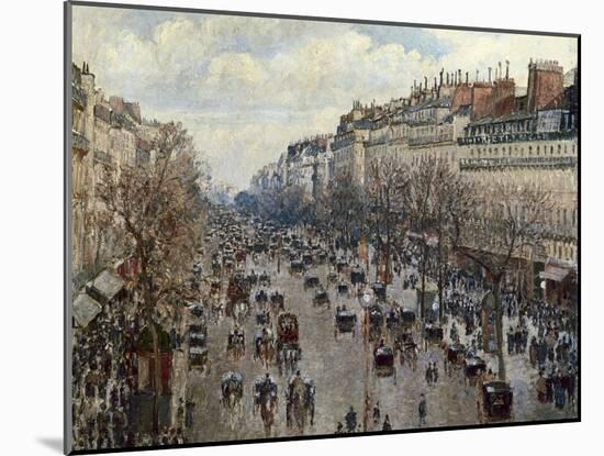 Boulevard Monmartre in Paris-Camille Pissarro-Mounted Art Print